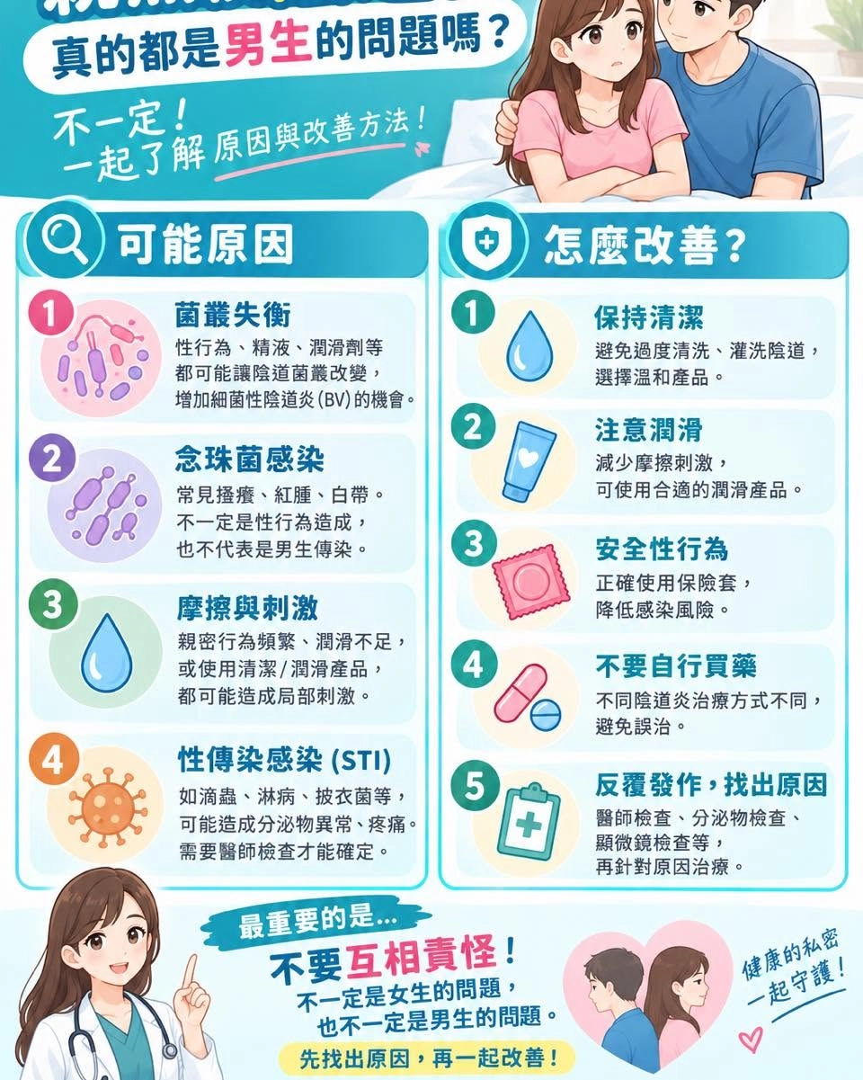 親密行為後，女生常常陰道不舒服？